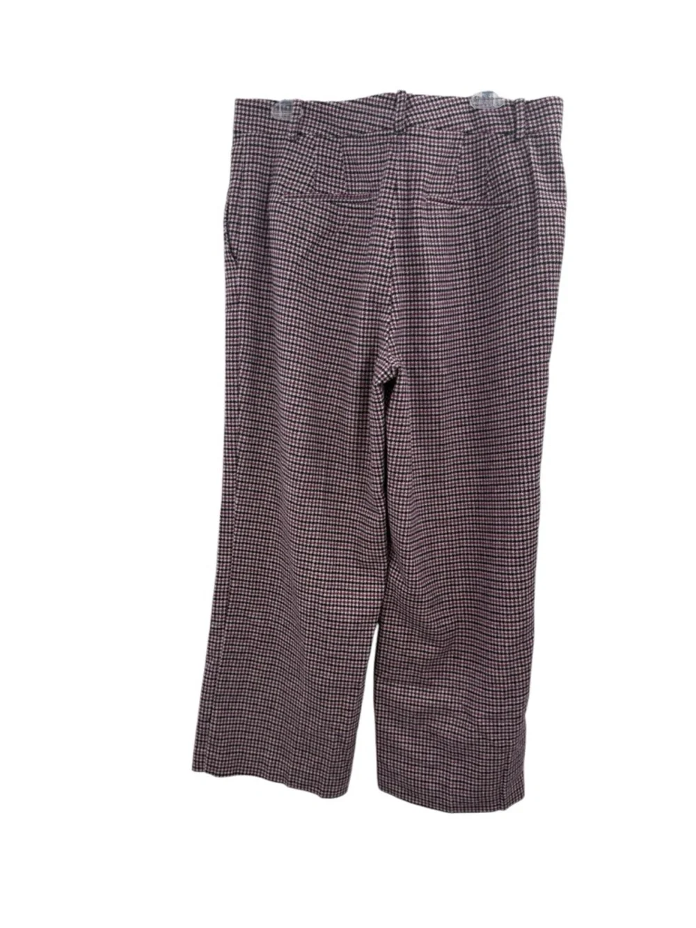 Ann Taylor Houndstooth Pants Size 12 purple Black High Rise Straight Leg Career